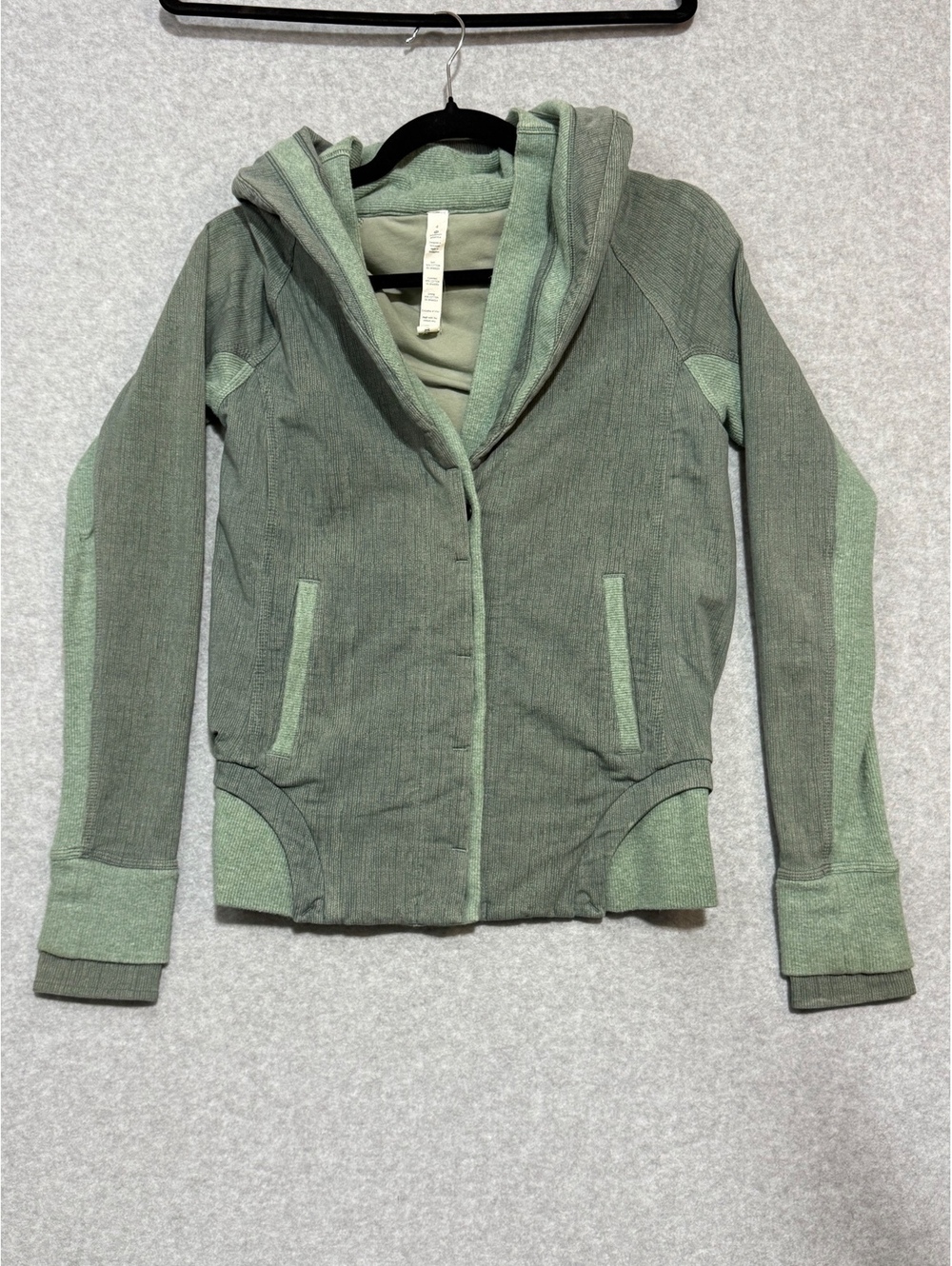 Lululemon To Class Jacket Sage Green Shawl Collar French Terry Size 4